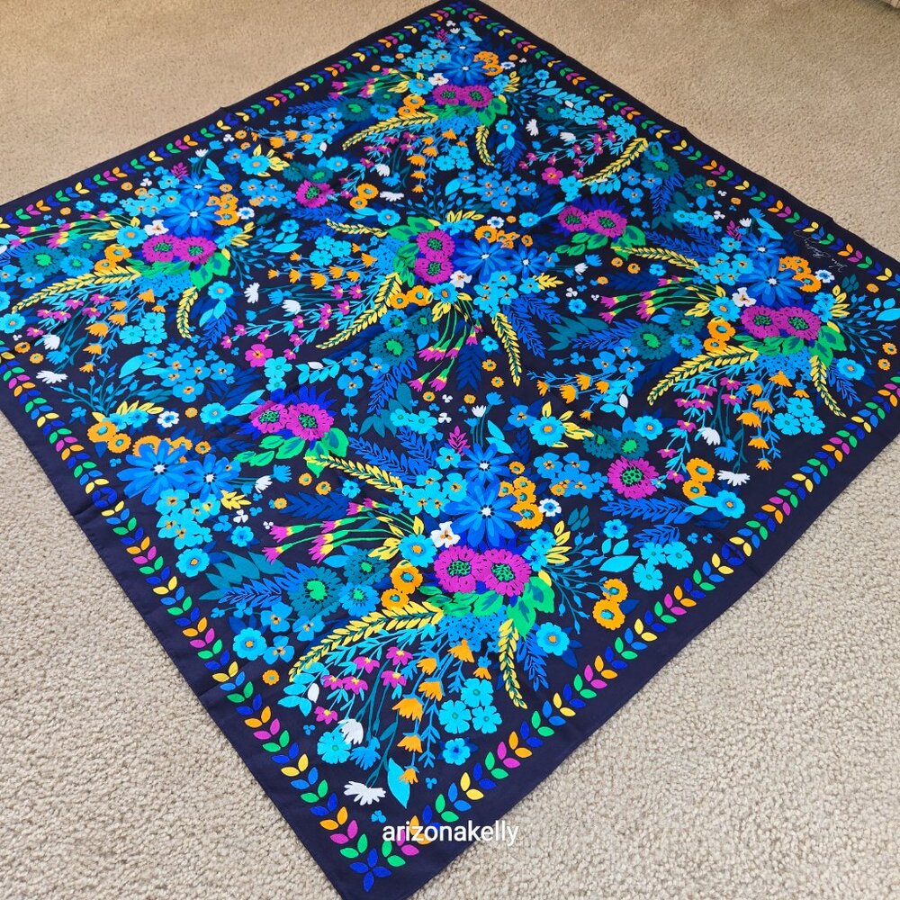 Vera Bradley Silk Scarf Square Floral Flowers - Picture 6 of 8